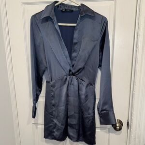 Zara Satin Blue Dress
